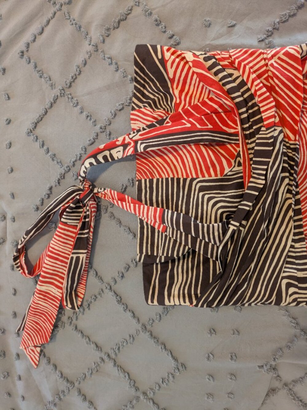 Anthropologie We Love Vera "Study of Shapes" Brown Red Halter Dress - Picture 16 of 16